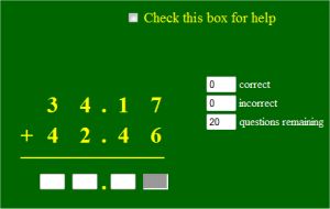 Long Addition & Subtraction with Decimals