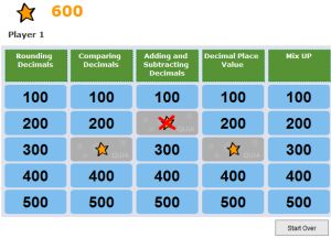 Decimal Game For Grade 5 - Decimal Jeopardy