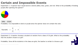 Certain & Impossible Lesson and Exercises